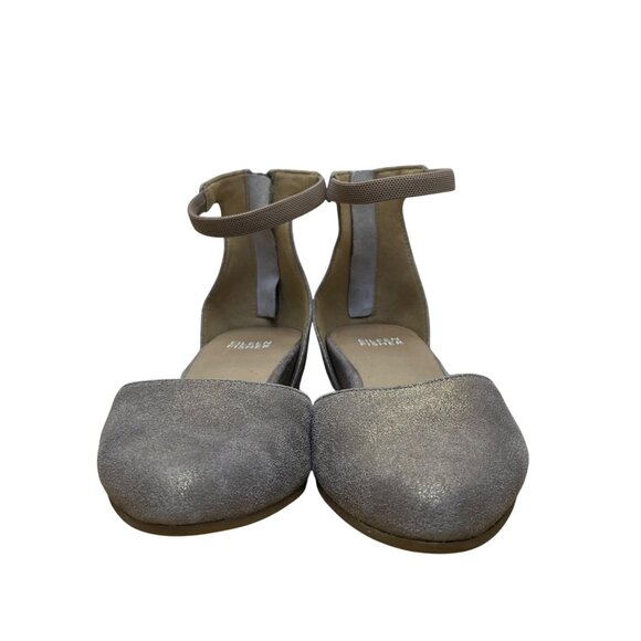 Eileen Fisher Womens Metallic Gray Ankle Strap DOrsay Flats Shoes Size 7.5 - Picture 2 of 8